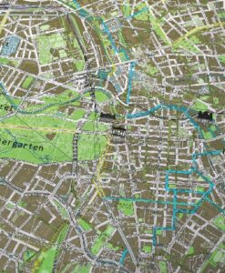Berlin Cycling Route Wall Map