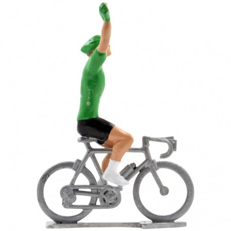 green jersey winner mini cyclist