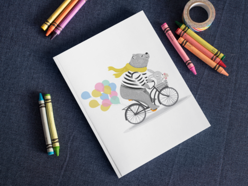 Bear And Rabbit Bicycle notebook