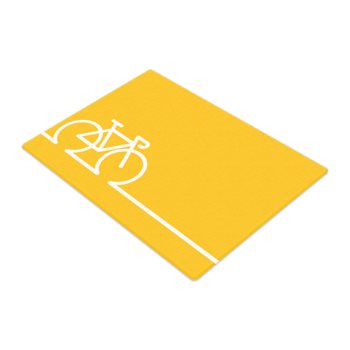 yellow bike cutting board