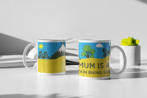 my mum is a mountain biking god mug