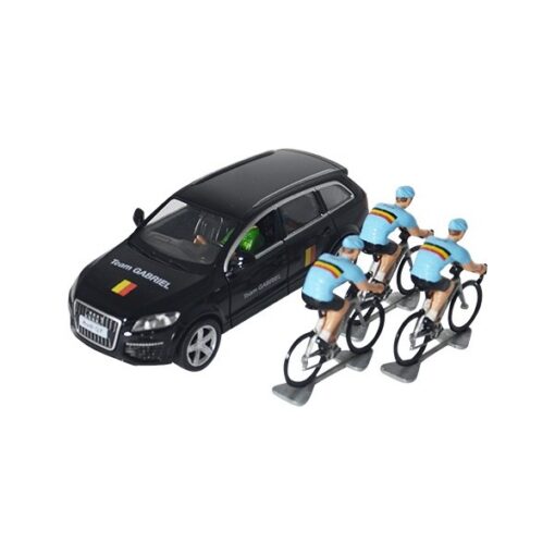 personalised model car with cyclists